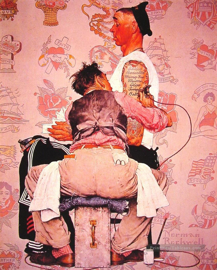 le tatoueur 1944 Norman Rockwell Peintures à l'huile